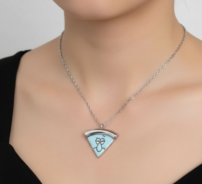 Squidward pizza slice necklace pendant – unique cartoon-inspired BFF jewelry